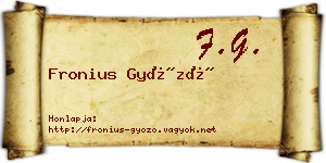 Fronius Győző névjegykártya